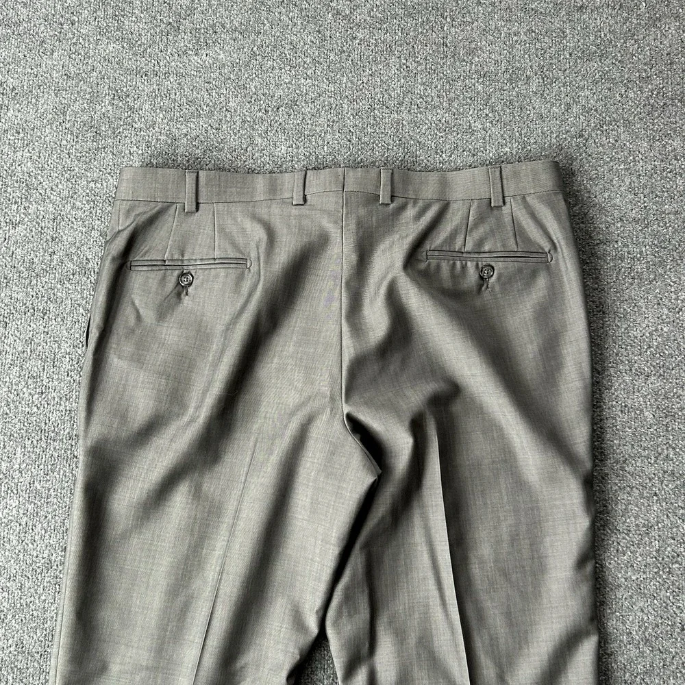 Riviera by‎ Jack Victor Pants Men 40 Kobe Grey Kid Mohair Wool Blend Unhemmed